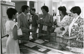The David Hunter Strother exhibit was located in E. Moore Hall and was a part of the celebration for the first W. Va. Day.