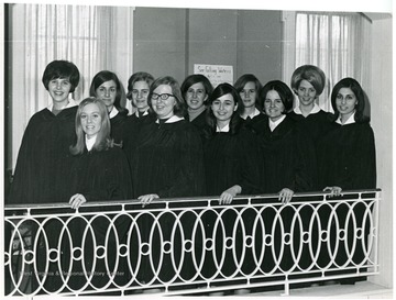 Front Row, left to right: Unknown, Unknown, Theresa Lineratore, Karla Kappel, and Carolyn Peluso. Back Row, left to right: Sally Cox, Judy Marra, Unknown, Bev Wilson, Unknown, and Nancy Evans.