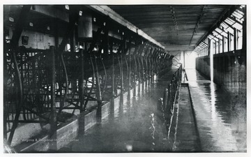 A interior view at dairy stable at L.A. Reymann Estate in Wheeling.