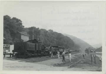 Type: 3 Truck Shay; Builder: Lima Locomotive Works; Year: Sept. 1923; Builder's No. 3320; Pacific Coast Shay - oil fired. Train loading for round trip part way up mountain to Whittaker.