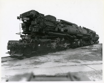Image from the collection of the Chesapeake and Ohio Historical Society. 'CSPR-2375; C. &amp; O. H-7, 2-8-8-2 Simple Articulated #1572 - Left 3/4 portrait view.'