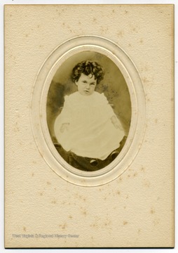 A portrait of baby, Maxine Irene Cox who is a daughter of Dora Alice and Ira D. Cox.