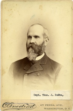 'Thomas J. Burke, Mayor of Huntington 1874-76, 1877-78, Captain Co. L. 5th Va. Inf. CSA.'