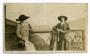 'Sadie & Belinda on the bridge five O'Clock Monday evening.'