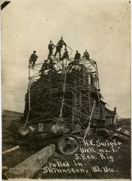 'H. E. Swiger Well, No. 1, S.P. Co. Rig pulled in, Shinnston, W. Va.'