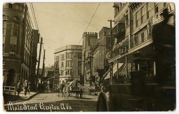 A bustling image of Main Street, Grafton, W. Va..