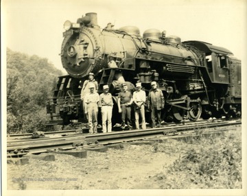Fetherman Yard Crew with a B.& O. Steam Engine.