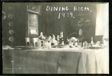 The interior of dining room of possibly Hall Residence in Clarksburg, W. Va..