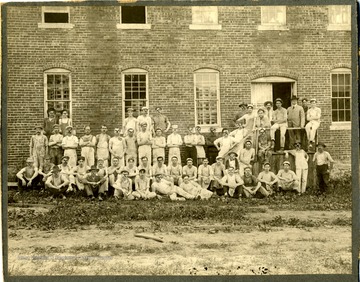 Group portrait of workers at the Bowers Pottery.  (The Bowers Pottery is formerly Homewood Pottery Company.)