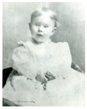 A portrait of Margaret Fleming Ward born January, 12, 1895.  Her father is Charles Edwin Ward and her mother is Gypsy Fleming Ward.