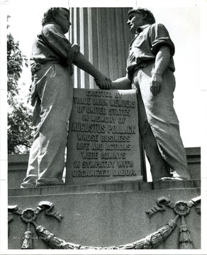 'Erected by  Trade Union Members of United States in Memory of Augustus Pollack whose business life and actions were always in sympathy with organized labor.'