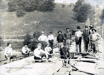Possibly remodeling of Suspension Bridge Morgantown to Westover in 1908.