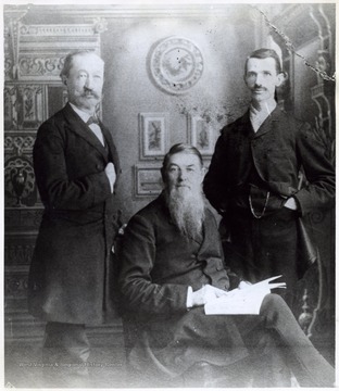 'A. E. Summers, M. D. - Left, Died March 31, 1901; W. B. Ewing, M. D. Ll.D; J. L. Fullerton, M. D. d. March 5, 1891'
