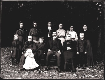 A portrait of multi-generation family taken outdoor in Helvetia, W. Va.