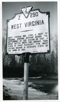'West Virginia was long a part of Virginia.  Morgan  Morgan began the settlement of the region in 1727.  A great battle with the Indians took place at Point Pleasant, 1774.  West Virginia became a separate state of the Union in 1863.'