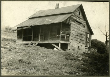 "Erected in 1788 on head waters of Birchfield Run now owned by L. H. Cather of Fairmont, W. Va. Part of this building is still standing and is occupied."