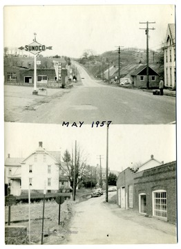 Top Picture: 'Looking out of Claysville's East End. Bottom Picture: Looking North onto Petroleum Ave.