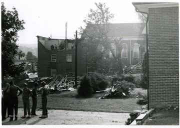 The damage inflicted by tornado of 1970 on Simpson Baptist Church, Bridgeport, W. Va.