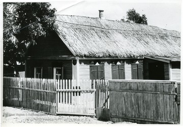 'Small house belonging to collective farmer outside of Rostov.'