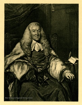 Earl Murray, Lord Chief Justice of the King's Bench, 1756-1788.  From the original by Sir Joshua Reynolds in the collection of the right honorable the Earl of Mansfield.