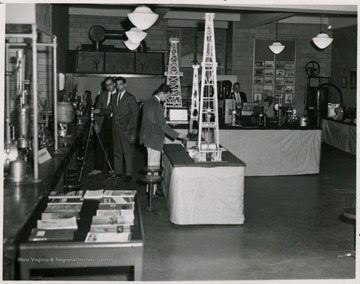 'Petroleum Engineering students at work in the petroleum and natural gas laboratory in the School of Mines'