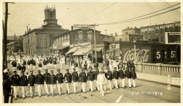 Blacks in uniform parade in Wheeling, W. Va.