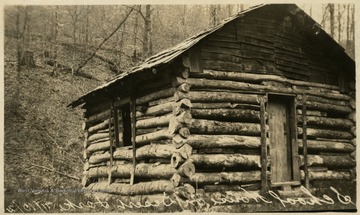 ' E. M. Bonner and Associates, Ranwood Lumber Company, Pickens, W. Va. Log Cabin used for many years as a school house.'