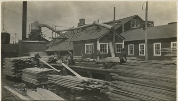 Postcard photograph of a lumber mill in Tucker County.