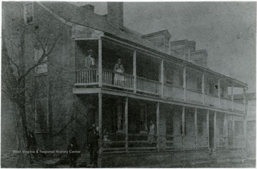 This tavern was "built about close of Revolutionary war- seventeen rooms and four immense open fireplaces. Uncle Duff in picture for forty years chief butler and chef and footman."