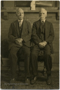From "Beckley U.S.A." by Harlow Warren, p. 748, vol. 2. On the back: "Pictures were taken on their 79th birthday. Both lived beyond 85 years."