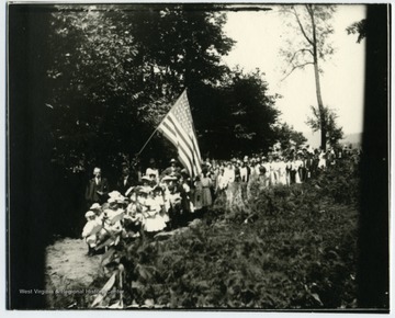 A parade at Helvetia, probably the 4th of July.