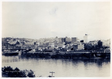 Looking East from West side of Monongahela River (Coal Tipple) Showing B. and O. Depot and Hotel Morgan.