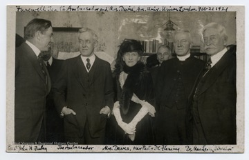 Left to Right: President John H. Finley; Ambassador Davis; Mrs. Davis; her Pastor; Dr. Fleming; Dr. MacLean (director).