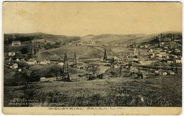 View of oil derricks in Salem.