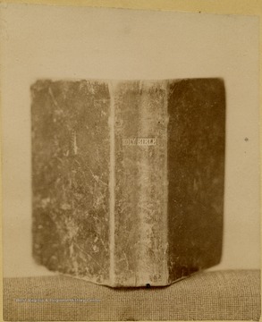 The outside cover of John Brown's jail house Bible