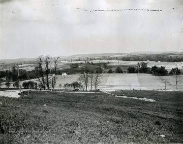 Panoramic view of the farmland of Arthurdale in Preston County, West Virginia