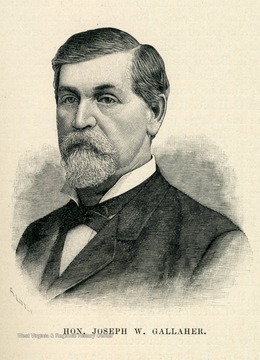 Sketch of Joseph W. Gallaher, member of the 1872 State Constitutional Convention, representing the Second Senatorial District of Marion, Wetzel and Marshall Counties.