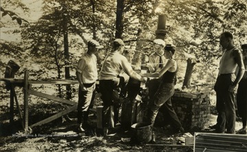 Boys' Blacksmith Shop, making "pounded hinges".