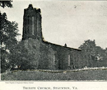Post card print. This structure was built in 1855, the church was organized in 1746.