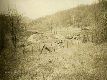 Photograph of location where an old saw mill stood in Monongalia County, West Virginia.