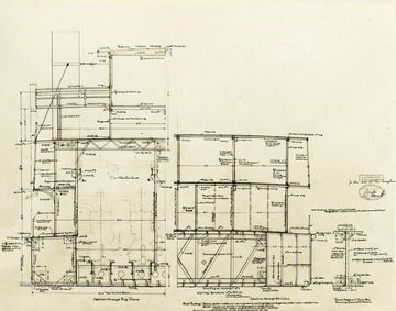 Pipe and railing system floor plan for a diesel towboat built by The Charles Ward Engineering Works in Charleston, West Virginia.