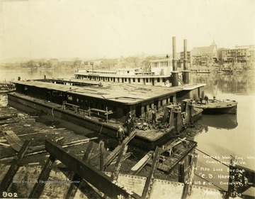 Construction of the "C. B. Harris" at The Charles Ward Engineering Works in Charleston, West Virginia.