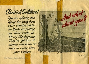 This leaflet was included in William Godfrey's post-war narrative documenting his service during World War II. Godfrey was a student at West Virginia University.