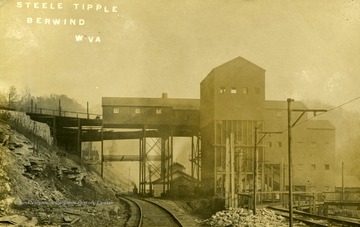 Postcard photograph of large coal tipple in Berwind, McDowell County, West Virginia. See the back of the original for the correspondence.