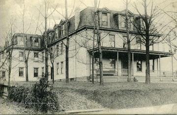 Postcard photograph of West Virginia University Women's Residence Hall also known as Episcopal Hall.