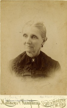 Cabinet card portrait of elderly Ann Elizabeth Fisher.