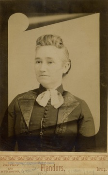 Cabinet card portrait of America Young Dix, sister of J. M. Young of Charleston, West Virginia.