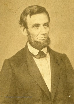 A carte de visite of Lincoln probably taken early in his presidency.