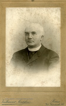 Portrait of the leader and founder of the Roman Catholic Churches in Mercer and adjoining counties in West Virginia.