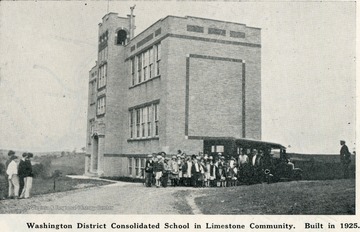 This grade and high school was built in 1925. It took the place of five one-room schools located in the neighborhoods of Way-man's Ridge, Allen, Limestone, Wood Hill and Fairview. It was constructed after the Fairview school house burned down in 1923. It was located in Limestone Community in Marshall County, West Virginia.